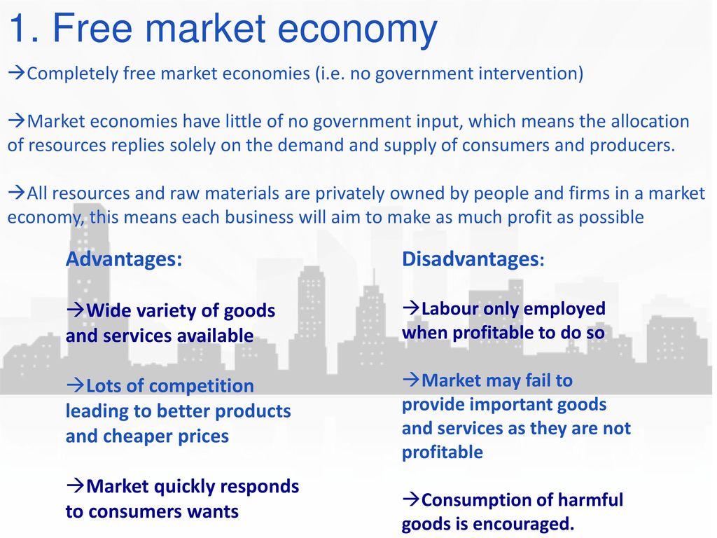 Pros of free market economy
